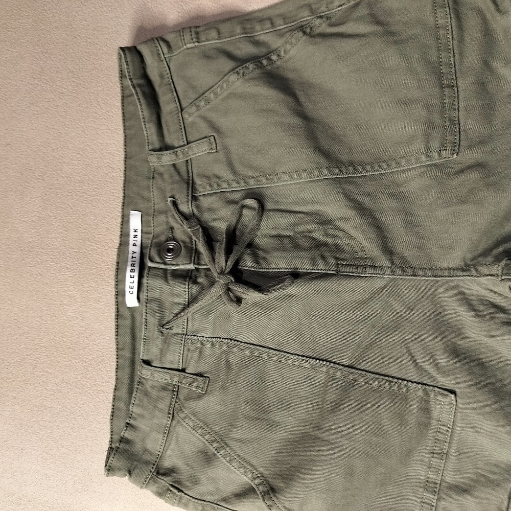Celebrity Pink Women's Olive Cargo Pants High Rise Skinny Sz 7/28 - Picture 3 of 13